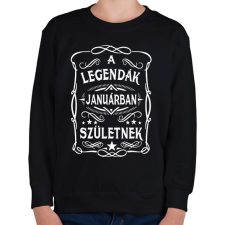 PRINTFASHION A legendák januárban születtek - Gyerek pulóver - Fekete gyerek pulóver, kardigán