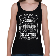 PRINTFASHION A legendák januárban születtek - Női atléta - Fekete