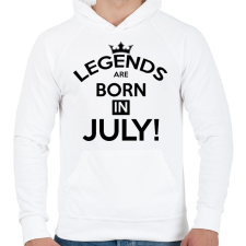PRINTFASHION A legendák Júliusban születnak - Férfi kapucnis pulóver - Fehér férfi pulóver, kardigán