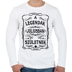 PRINTFASHION A legendák júliusban születnek - Férfi hosszú ujjú póló - Fehér