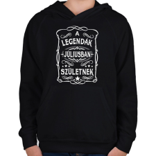 PRINTFASHION A legendák júliusban születtek - Gyerek kapucnis pulóver - Fekete gyerek pulóver, kardigán