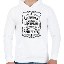 PRINTFASHION A legendák júniusban születnek - Férfi kapucnis pulóver - Fehér férfi pulóver, kardigán