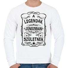 PRINTFASHION A legendák júniusban születnek - Férfi pulóver - Fehér