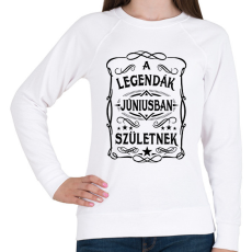 PRINTFASHION A legendák júniusban születnek - Női pulóver - Fehér