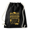 PRINTFASHION A legendák júniusban születnek - Sportzsák, Tornazsák - Fekete