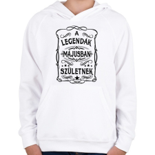 PRINTFASHION A legendák májusban születnek - Gyerek kapucnis pulóver - Fehér gyerek pulóver, kardigán