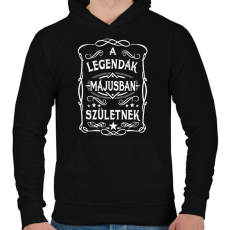 PRINTFASHION A legendák májusban születtek - Férfi kapucnis pulóver - Fekete
