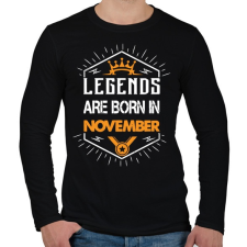 PRINTFASHION A legendák novemberben születnek - Férfi hosszú ujjú póló - Fekete férfi póló