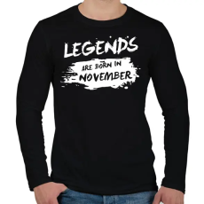 PRINTFASHION A legendák novemberben születtek - Férfi hosszú ujjú póló - Fekete