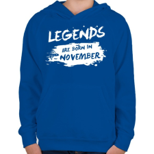 PRINTFASHION A legendák novemberben születtek - Gyerek kapucnis pulóver - Királykék gyerek pulóver, kardigán