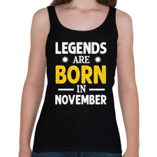 PRINTFASHION A legendák novemberben születtek - Női atléta - Fekete női trikó