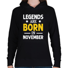 PRINTFASHION A legendák novemberben születtek - Női kapucnis pulóver - Fekete női pulóver, kardigán