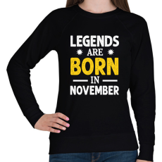 PRINTFASHION A legendák novemberben születtek - Női pulóver - Fekete