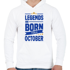 PRINTFASHION A legendák októberben születnek - Férfi kapucnis pulóver - Fehér férfi pulóver, kardigán