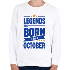 PRINTFASHION A legendák októberben születnek - Gyerek pulóver - Fehér gyerek pulóver, kardigán