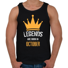 PRINTFASHION A legendák Októberben születtek - Férfi atléta - Fekete atléta, trikó