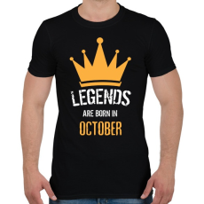 PRINTFASHION A legendák Októberben születtek - Férfi póló - Fekete