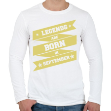 PRINTFASHION A legendák szeptemberben születnek - Férfi hosszú ujjú póló - Fehér férfi póló