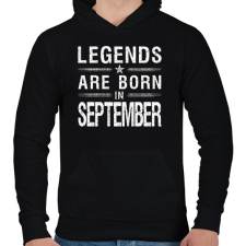 PRINTFASHION A legendák szeptemberben születnek - Férfi kapucnis pulóver - Fekete férfi pulóver, kardigán