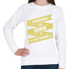 PRINTFASHION A legendák szeptemberben születnek - Női pulóver - Fehér