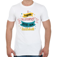 PRINTFASHION A legjobb állatorvos - Évszámmal - Férfi póló - Fehér