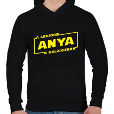 PRINTFASHION A legjobb anya a galaxisban - Férfi kapucnis pulóver - Fekete