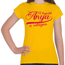 PRINTFASHION A legjobb anya a világon pink - Női póló - Sárga női póló