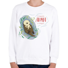 PRINTFASHION A legjobb anya a világon - Vidrás - Gyerek pulóver - Fehér gyerek pulóver, kardigán