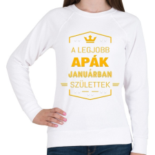 PRINTFASHION A legjobb apák január - Női pulóver - Fehér női pulóver, kardigán
