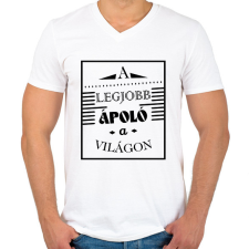 PRINTFASHION A legjobb ápoló - Férfi V-nyakú póló - Fehér férfi póló