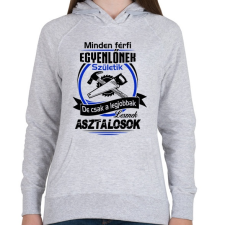 PRINTFASHION A legjobb asztalos - Női kapucnis pulóver - Sport szürke női pulóver, kardigán