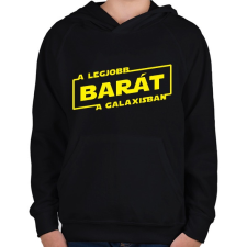 PRINTFASHION A legjobb barát a galaxisban - Gyerek kapucnis pulóver - Fekete gyerek pulóver, kardigán