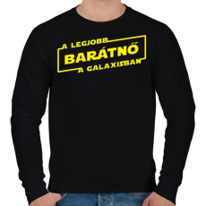 PRINTFASHION A legjobb barátnő a galaxisban - Férfi pulóver - Fekete