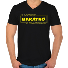 PRINTFASHION A legjobb barátnő a galaxisban - Férfi V-nyakú póló - Fekete férfi póló