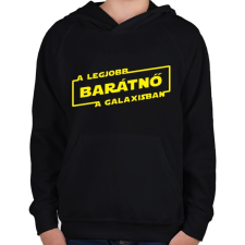 PRINTFASHION A legjobb barátnő a galaxisban - Gyerek kapucnis pulóver - Fekete gyerek pulóver, kardigán