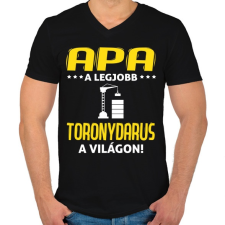 PRINTFASHION A legjobb darus apa - Férfi V-nyakú póló - Fekete férfi póló