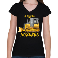 PRINTFASHION A legjobb dózeres - Női V-nyakú póló - Fekete