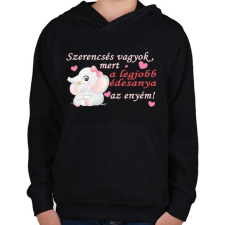 PRINTFASHION A legjobb édesanya! - Gyerek kapucnis pulóver - Fekete gyerek pulóver, kardigán