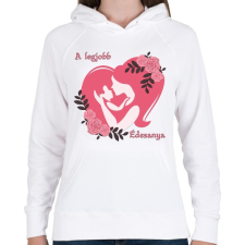 PRINTFASHION A legjobb édesanya - Női kapucnis pulóver - Fehér női pulóver, kardigán
