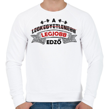 PRINTFASHION A legjobb edző - Férfi pulóver - Fehér férfi pulóver, kardigán