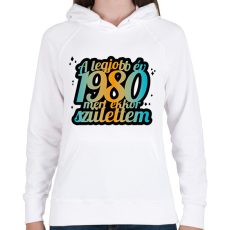 PRINTFASHION A legjobb év, mert - Évszámmal - Női kapucnis pulóver - Fehér