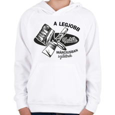 PRINTFASHION A legjobb festők - Hónappal - Gyerek kapucnis pulóver - Fehér