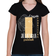 PRINTFASHION A legjobb fodrász - Hónappal (fehér) - Női V-nyakú póló - Fekete női póló