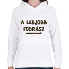 PRINTFASHION A legjobb fodrász - Női kapucnis pulóver - Fehér női pulóver, kardigán