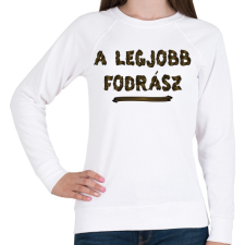 PRINTFASHION A legjobb fodrász - Női pulóver - Fehér női pulóver, kardigán