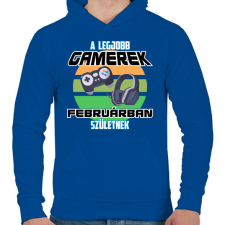 PRINTFASHION A legjobb Gamerek - Férfi kapucnis pulóver - Királykék férfi pulóver, kardigán