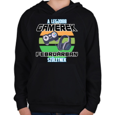 PRINTFASHION A legjobb Gamerek  - Gyerek kapucnis pulóver - Fekete gyerek pulóver, kardigán