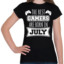 PRINTFASHION A legjobb gamerek júliusban születtek - Női póló - Fekete női póló