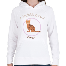 PRINTFASHION A legjobb gazdi - Bengal - Női kapucnis pulóver - Fehér női pulóver, kardigán