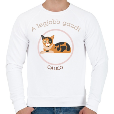 PRINTFASHION A legjobb gazdi - Calico - Férfi pulóver - Fehér